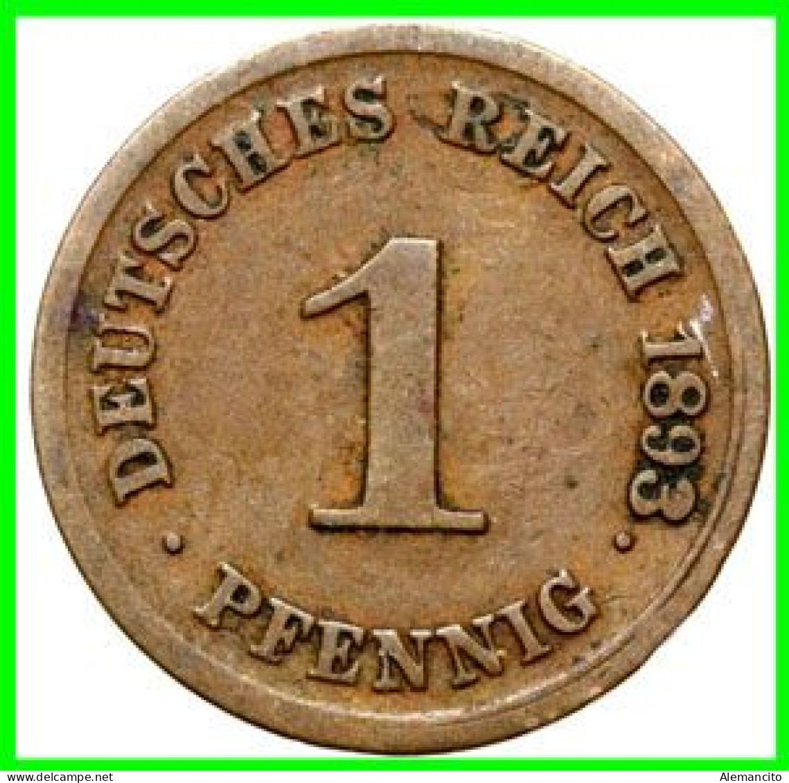 ALEMANIA – GERMANY - IMPERIO MONEDA DE COBRE DIAMETRO 17.5 Mm. DEL AÑO 1893 – CECA-J- KM-1  GOBERNANTE: WILHELM II - 1 Pfennig