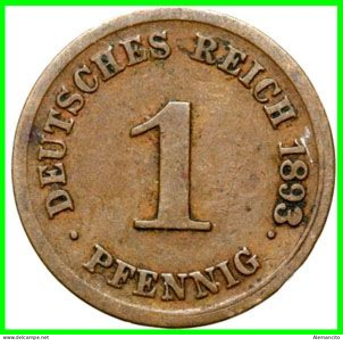 ALEMANIA – GERMANY - IMPERIO MONEDA DE COBRE DIAMETRO 17.5 Mm. DEL AÑO 1893 – CECA-D- KM-1  GOBERNANTE: WILHELM II - 1 Pfennig