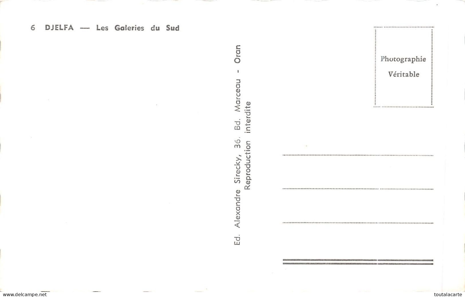 CPSM ALGERIE DJELFA LES GALERIES DU SUD       Petit Format - Djelfa