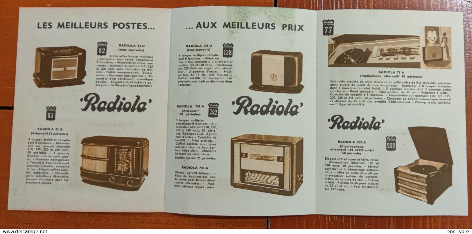 RADIOLA Illustré Par René RAVO Postes De Radio électrophone Radieux Avec Radiola Concert - Elektriciteit En Gas