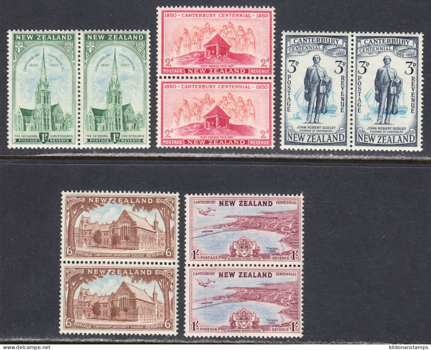 New Zealand 1950 Mint No Hinge, Sc# 274-278, SG 703-707 - Neufs