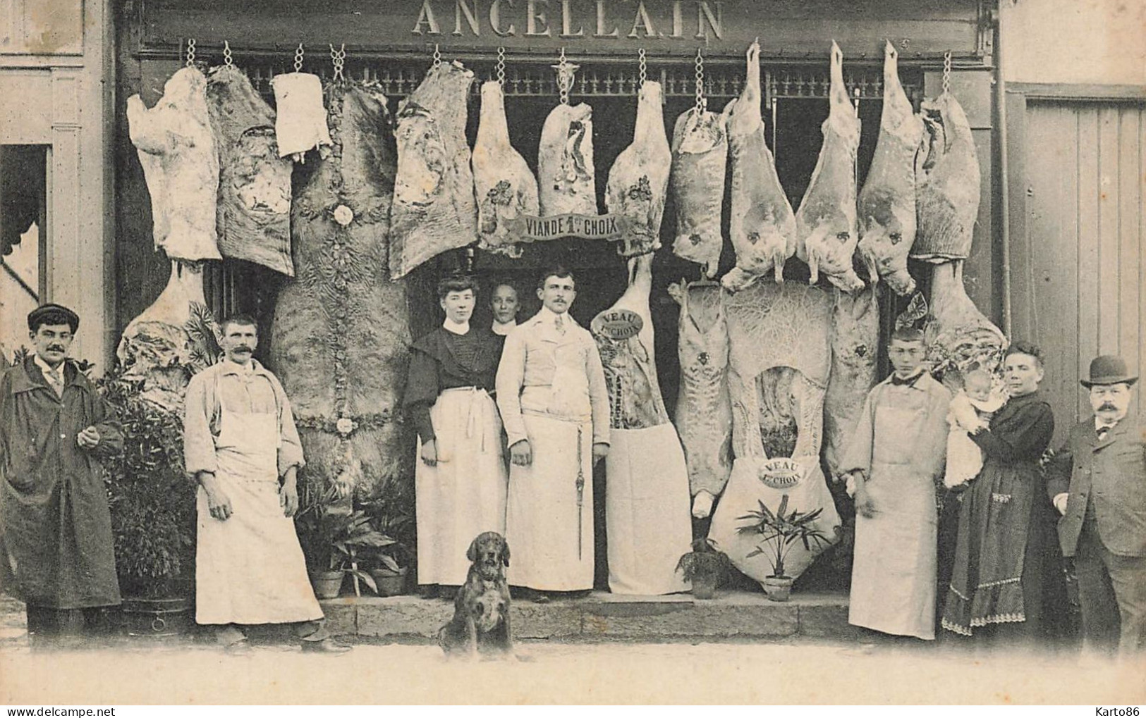 Songeons * Devanture De La Boucherie ANCELLAIN * Commerce Boucher Métier Viande - Songeons