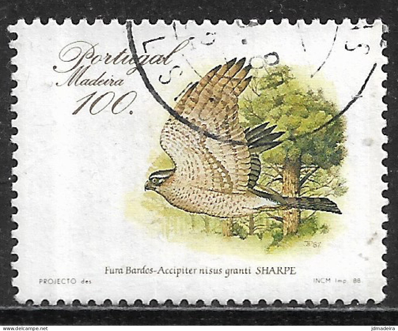 Portugal – 1988 Madeira Birds 100. Used Stamp - Oblitérés