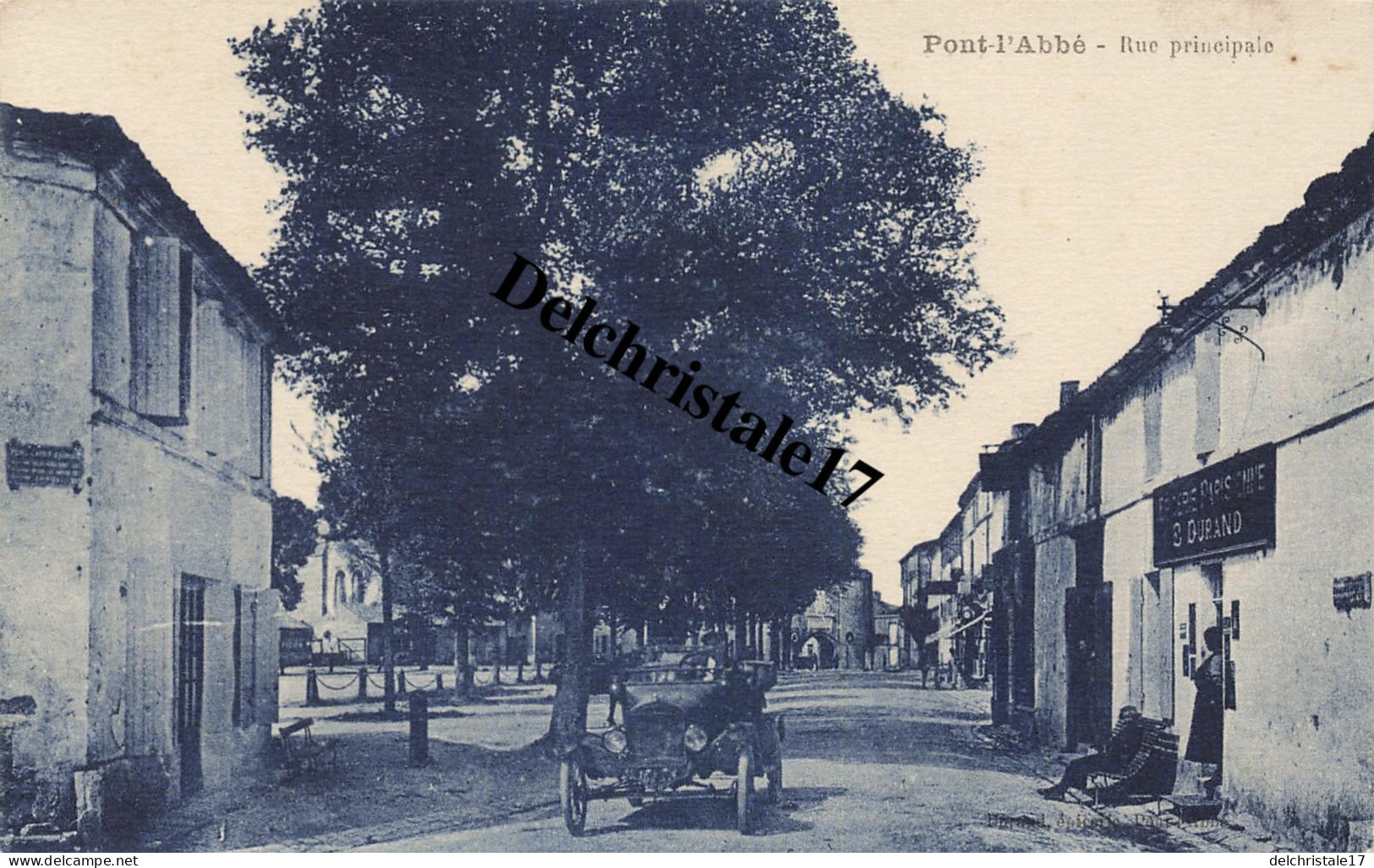 CPA 17 0147 Pont-l'Abbé - Rue Principale - Belle Animation Commerces Et Vieille Voiture - Pont-l'Abbé-d'Arnoult