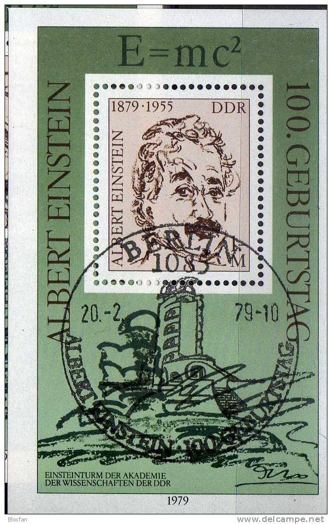 Abart 1979 Haar über Augenbraue DDR Block 54 I SST 62€+Vergleichsstück Einstein Porträt Ss Error On The Stamp Bf Germany - 1971-1980