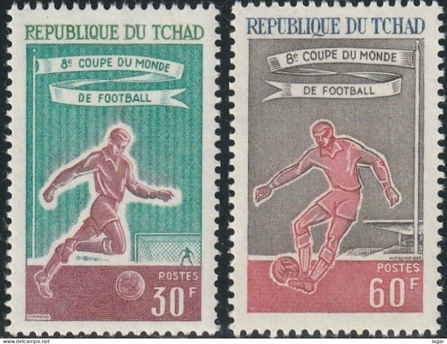 THEMATIC SPORT:  WORLD FOOTBALL CHAMPIONSHIP, ENGLAND 1966   -  TCHAD - 1966 – Inglaterra