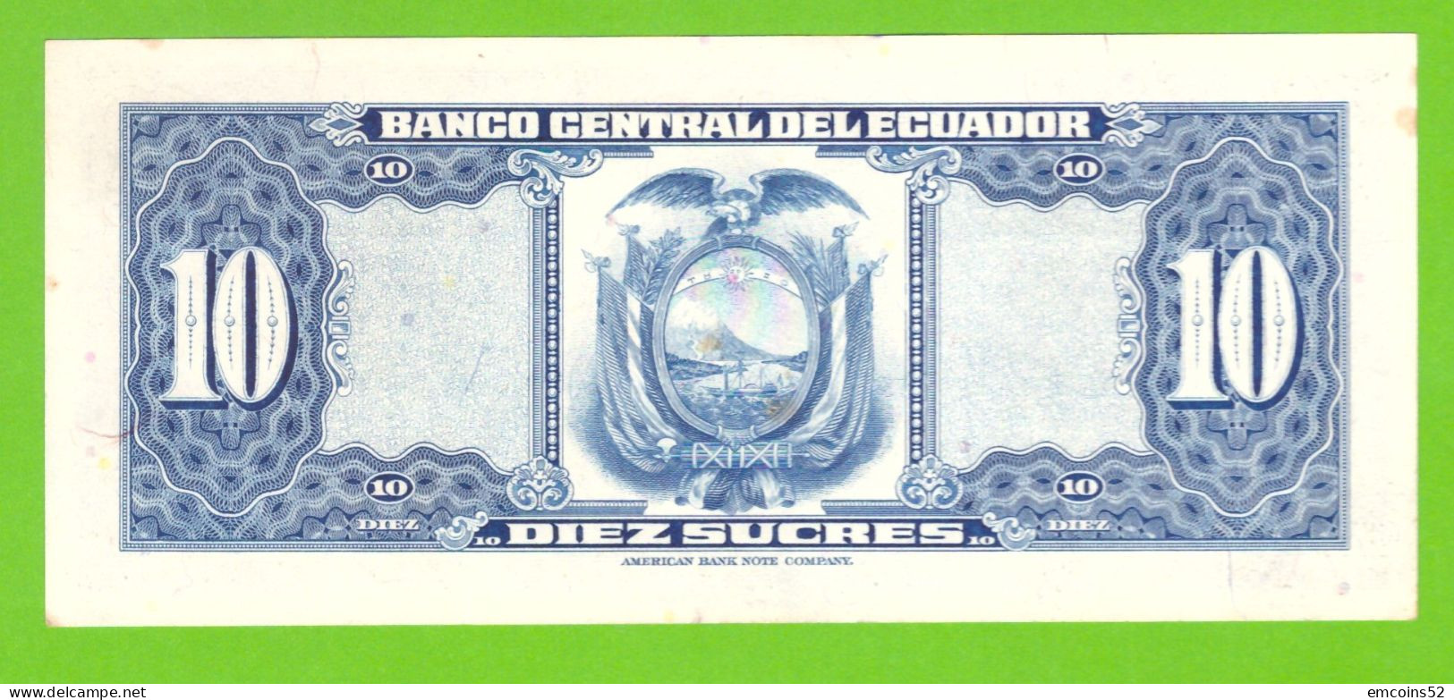 ECUADOR 10 SUCRES 1971 KX  P-101  UNC - Equateur