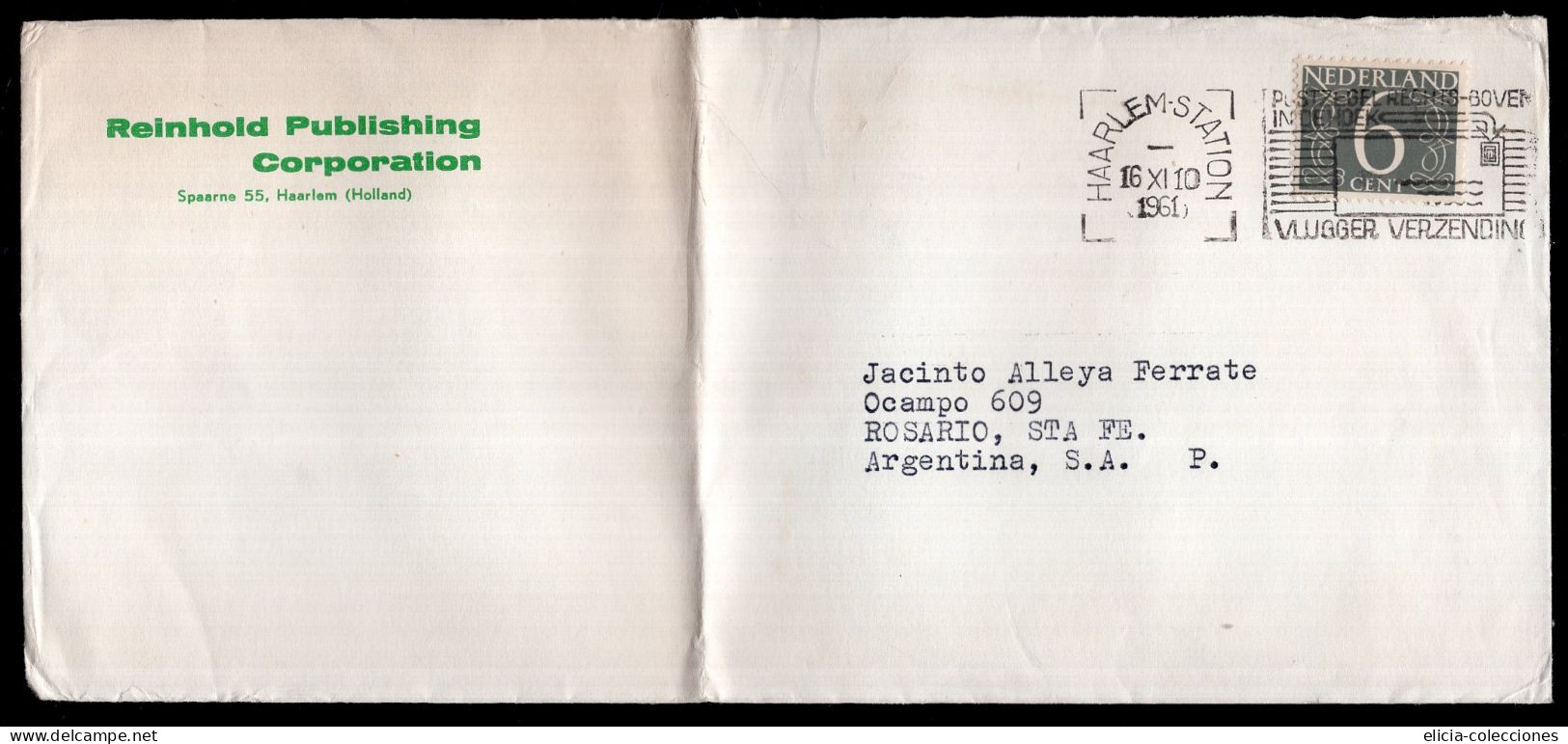 Nederland - 1961 - Letter - Commercial Envelope - Sent To Argentina - Caja 1 - Covers & Documents