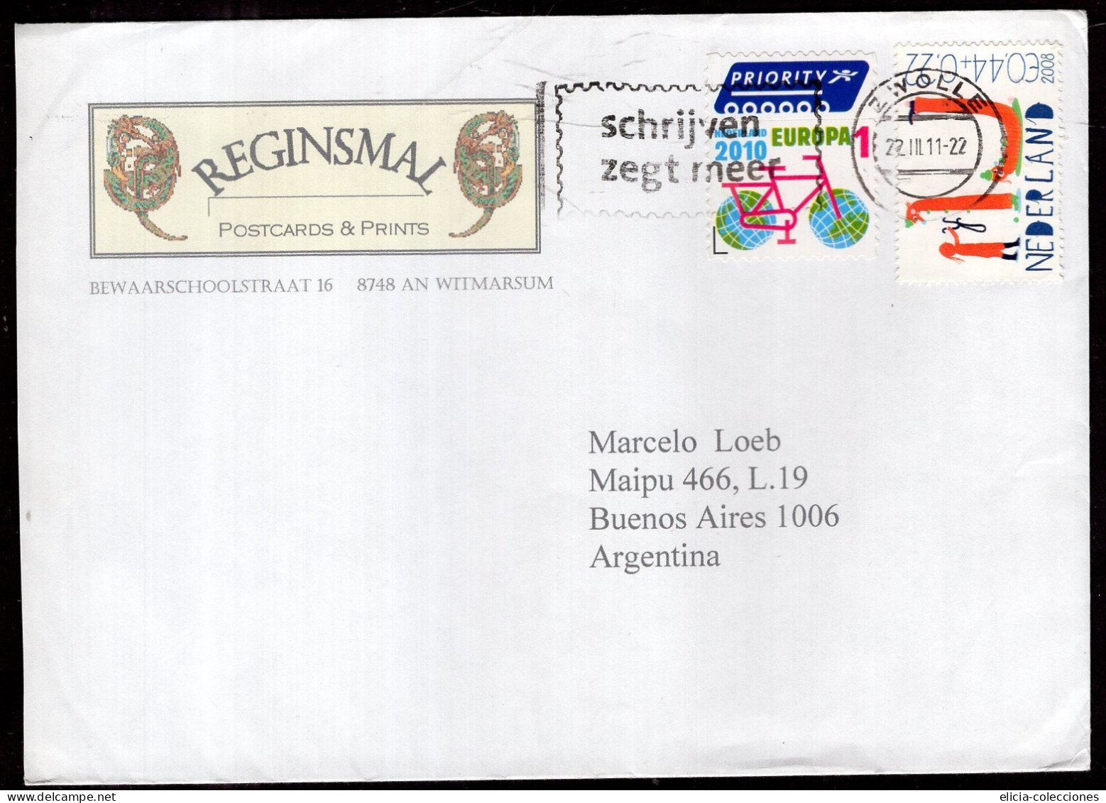 Nederland - 2011 - Letter - Sent To Argentina - Caja 1 - Covers & Documents