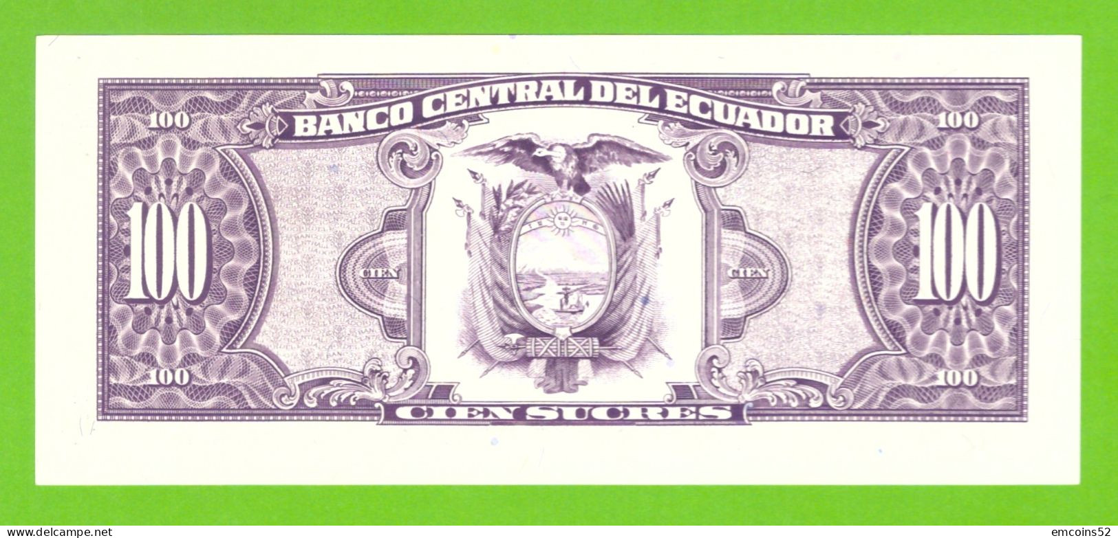 ECUADOR 100 SUCRES 1991 WA  P-123Aa(1) UNC - Equateur