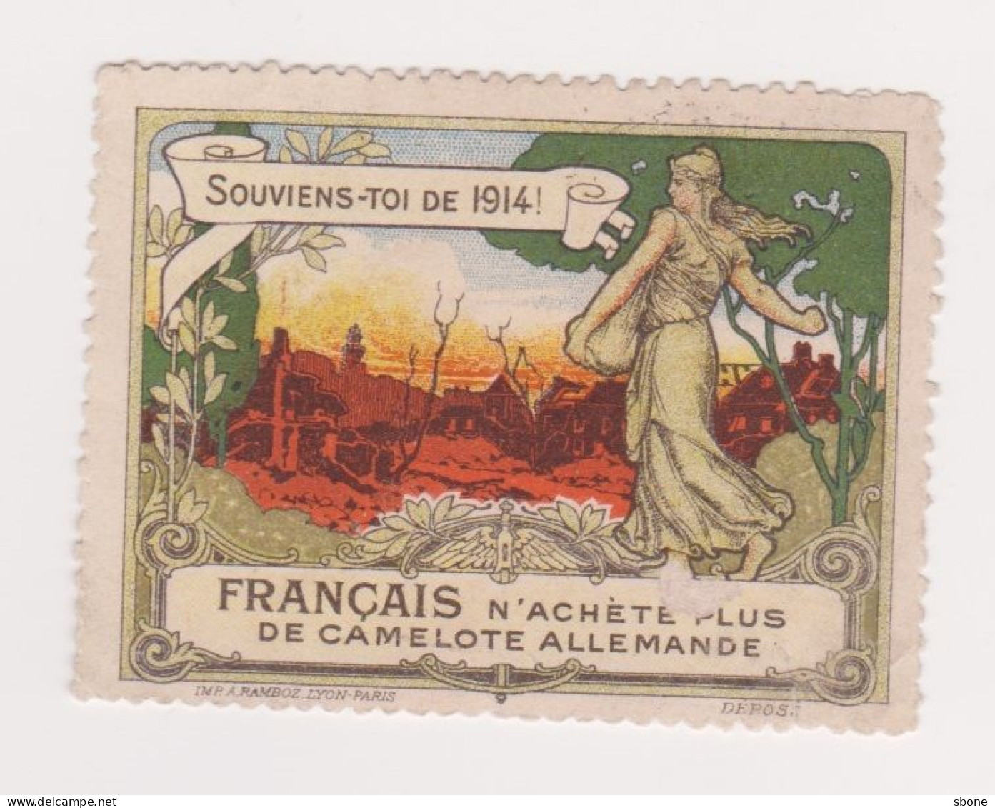 Vignette Militaire - Patriotique - Semeuse - Souviens-toi De 1914 - Vignettes Militaires