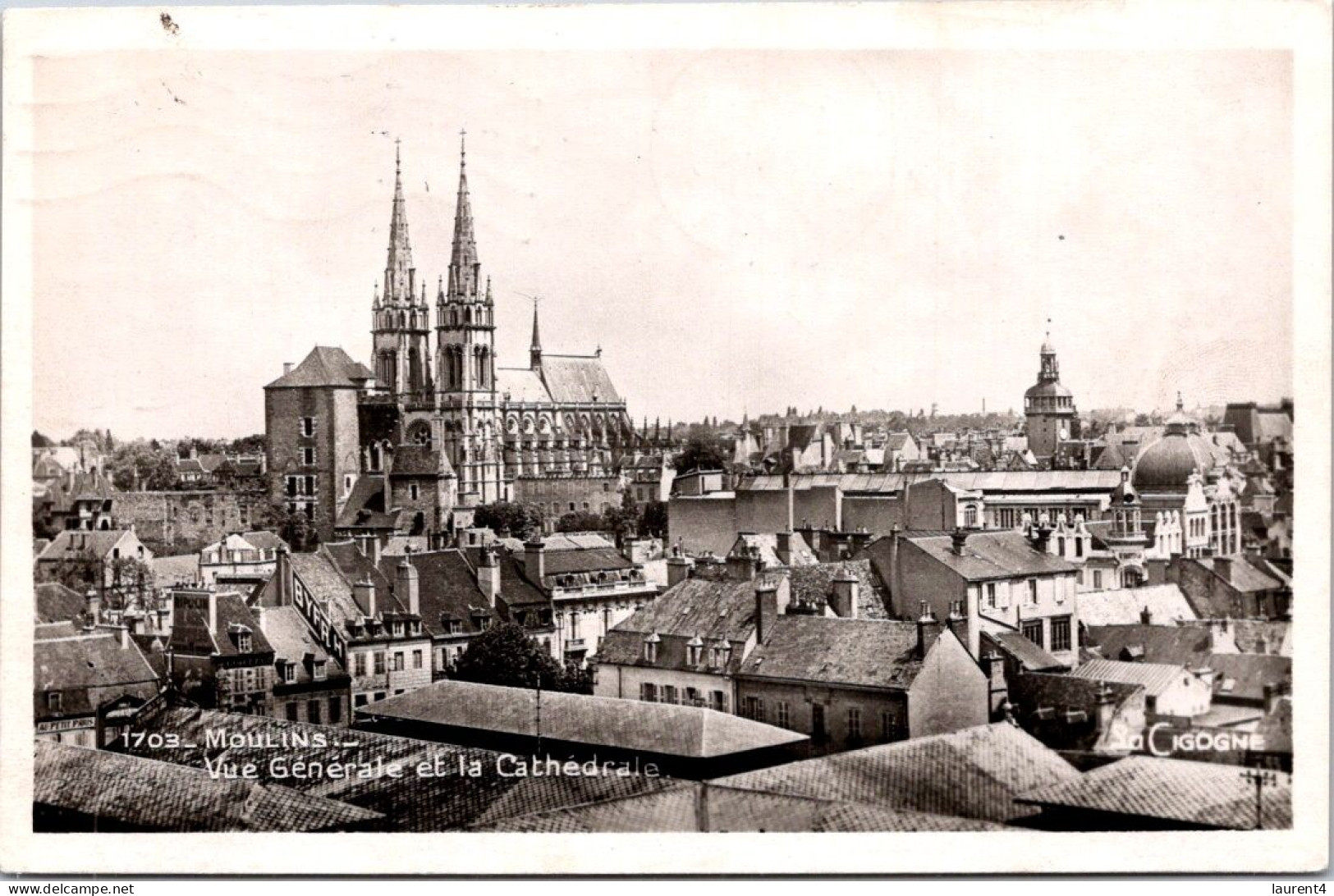 24-11-2023 (3 V 20) Old Postcard - FRANCE - Posted 1951 - Cathédrale De Moulins - Kirchen U. Kathedralen
