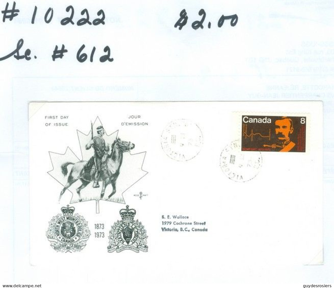 Mounted Police Montée; GRC / RCMP; Gendarmerie; Sc. # 612; Pli Premier Jour / First Day Cover (10222) - Gebruikt