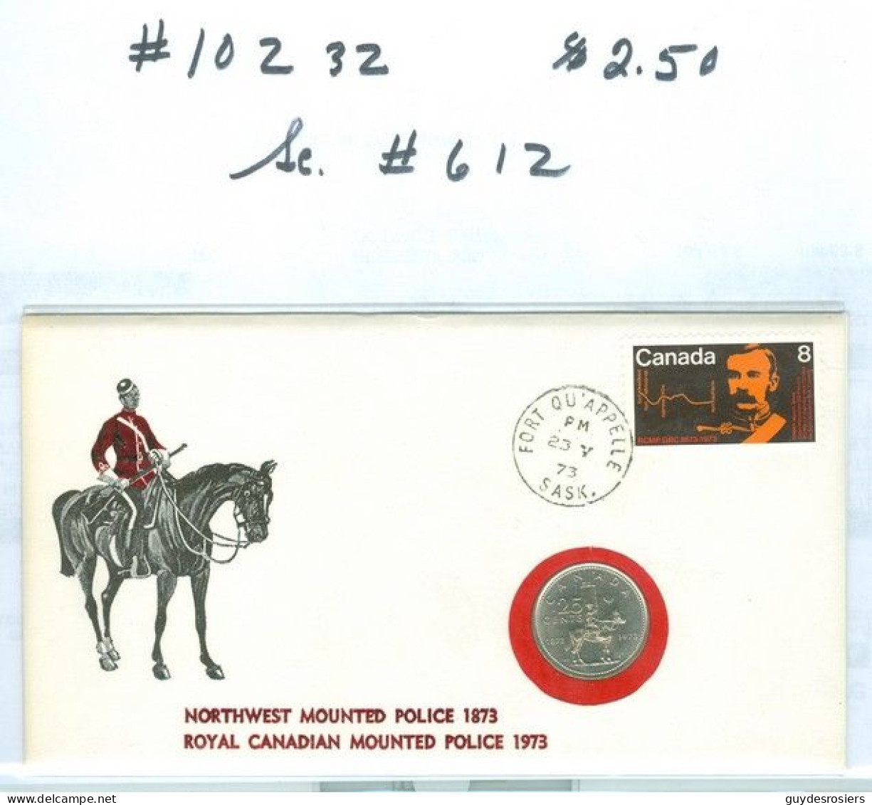 Mounted Police Montée; GRC / RCMP; Gendarmerie; Sc. # 612; Pli Premier Jour / First Day Cover (10232) - Oblitérés
