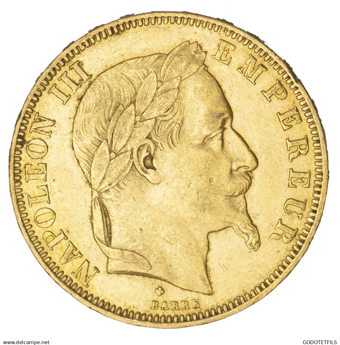 Second-Empire- 50 Francs Napoléon III Tête Laurée 1867 Strasbourg - 50 Francs (gold)