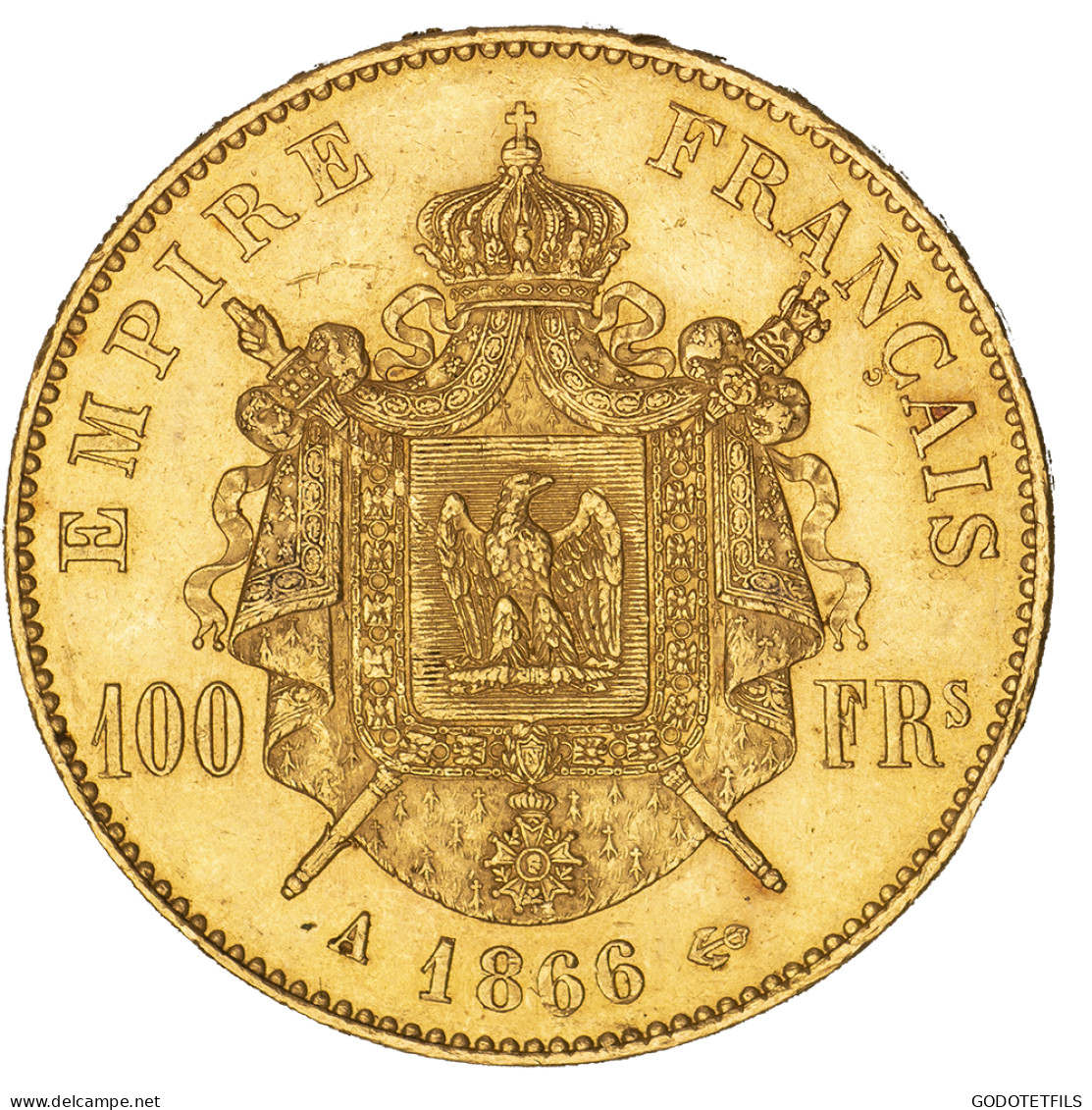 Second-Empire- 100 Francs Napoléon III Tête Laurée 1866 Paris - 100 Francs-or