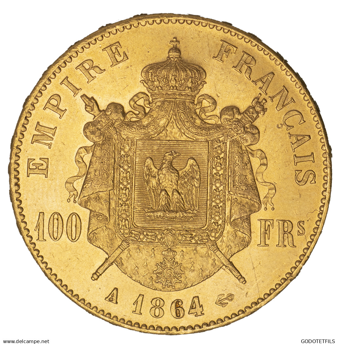 Second-Empire- 100 Francs Napoléon III Tête Laurée 1864 Paris - 100 Francs (gold)