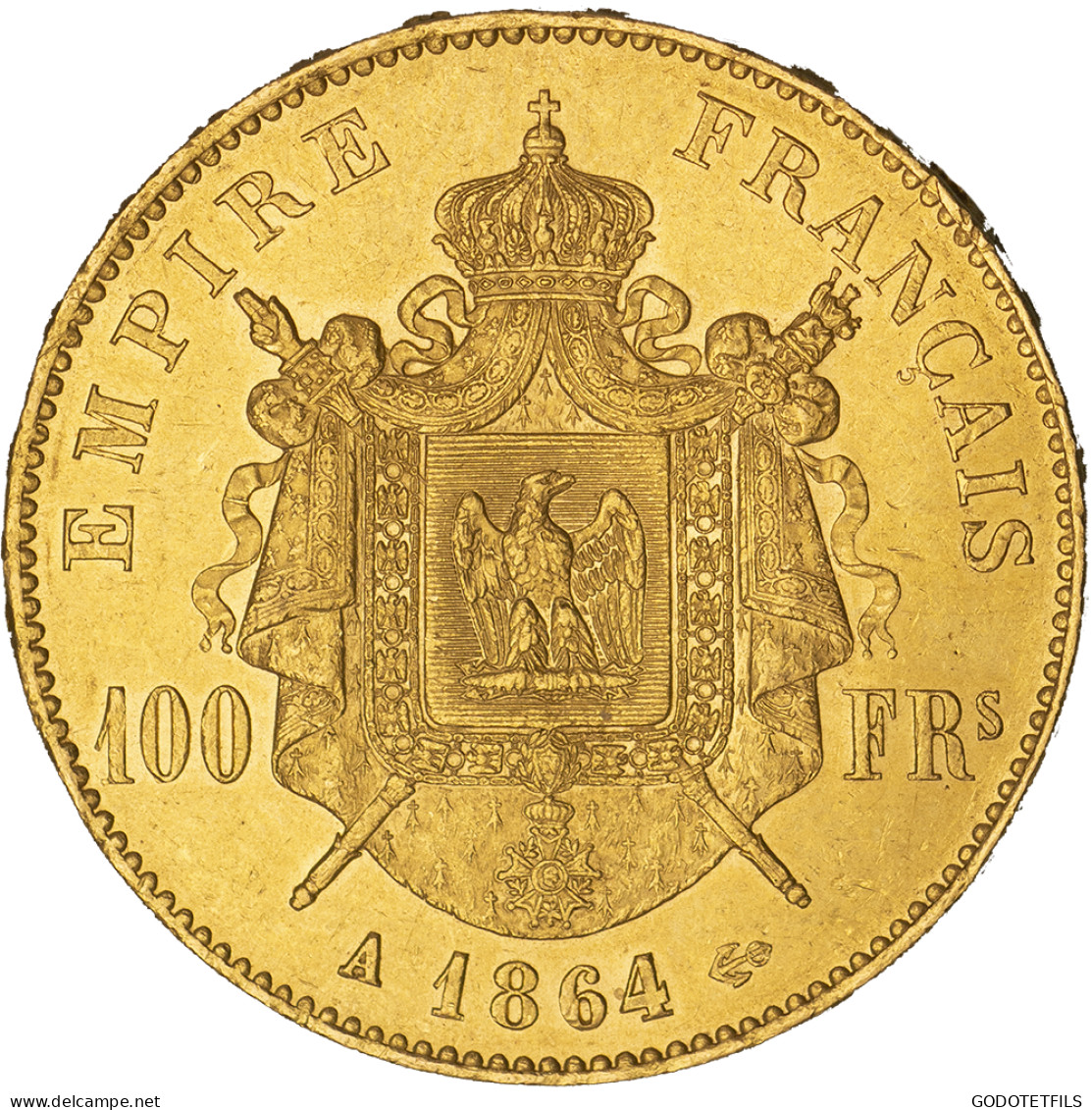 Second-Empire-100 Francs Napoléon III Tête Laurée 1864 Paris - 100 Francs (gold)