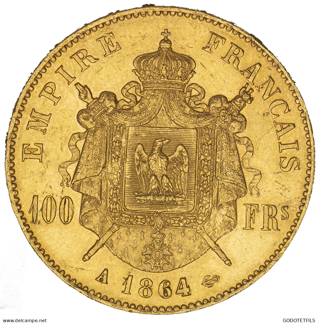 Second-Empire- 100 Francs Napoléon III Tête Laurée 1864 Paris - 100 Francs-or