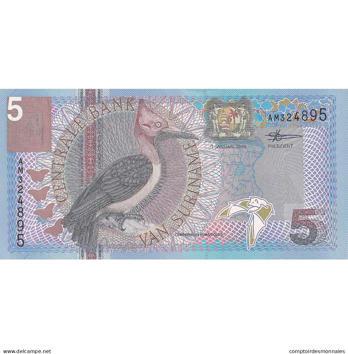 Suriname, 5 Gulden, 2000, KM:146, NEUF - Surinam