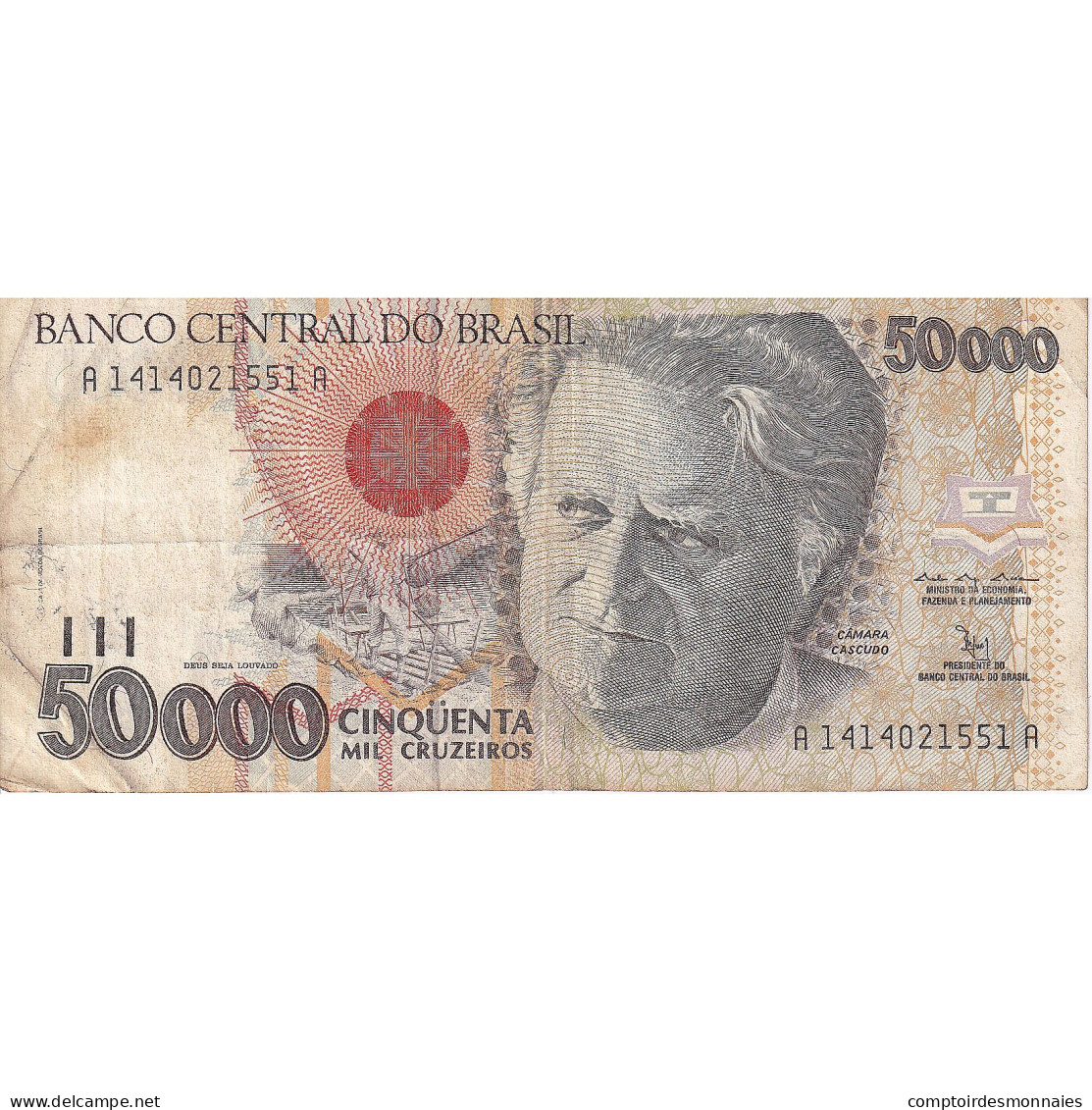 Billet, Brésil, 50 Cruzeiros Reais On 50,000 Cruzeiros, 1993, KM:237, TB - Brésil