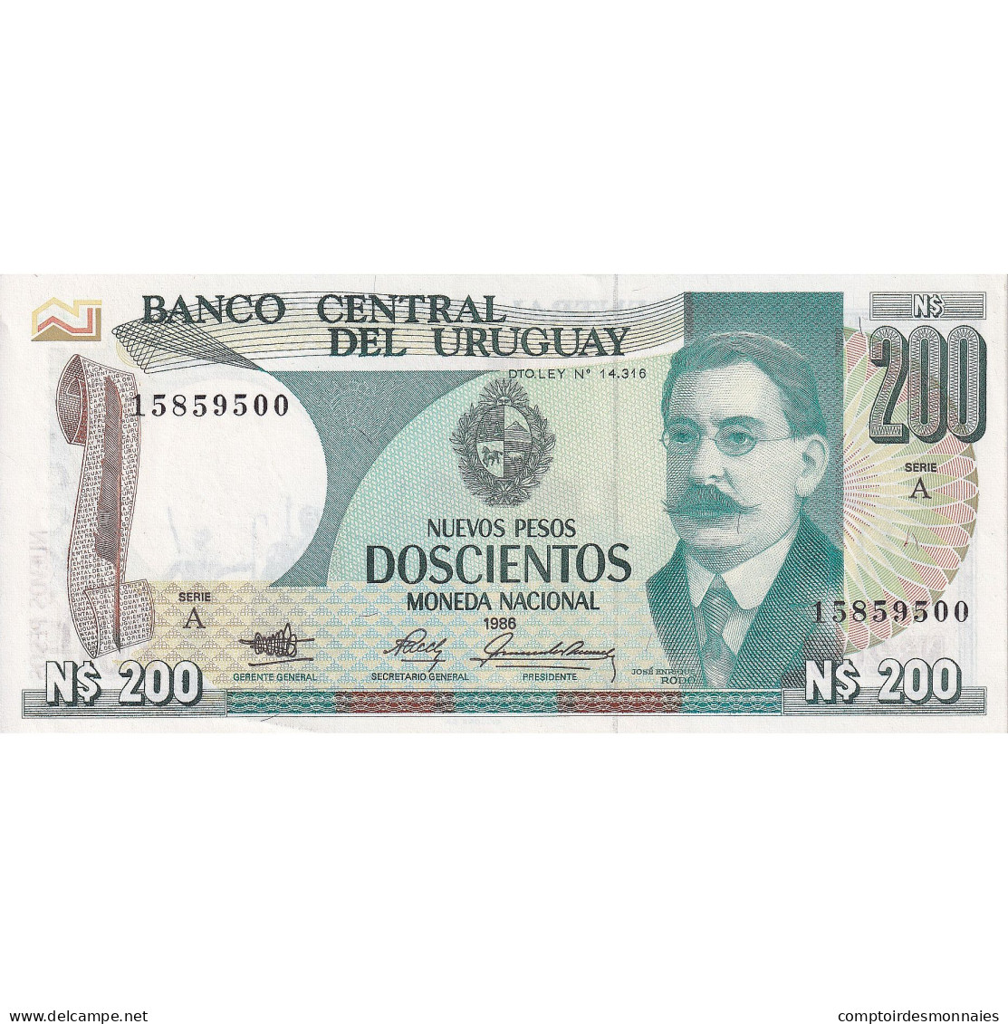 Uruguay, 200 Nuevos Pesos, 1986, KM:66a, NEUF - Uruguay