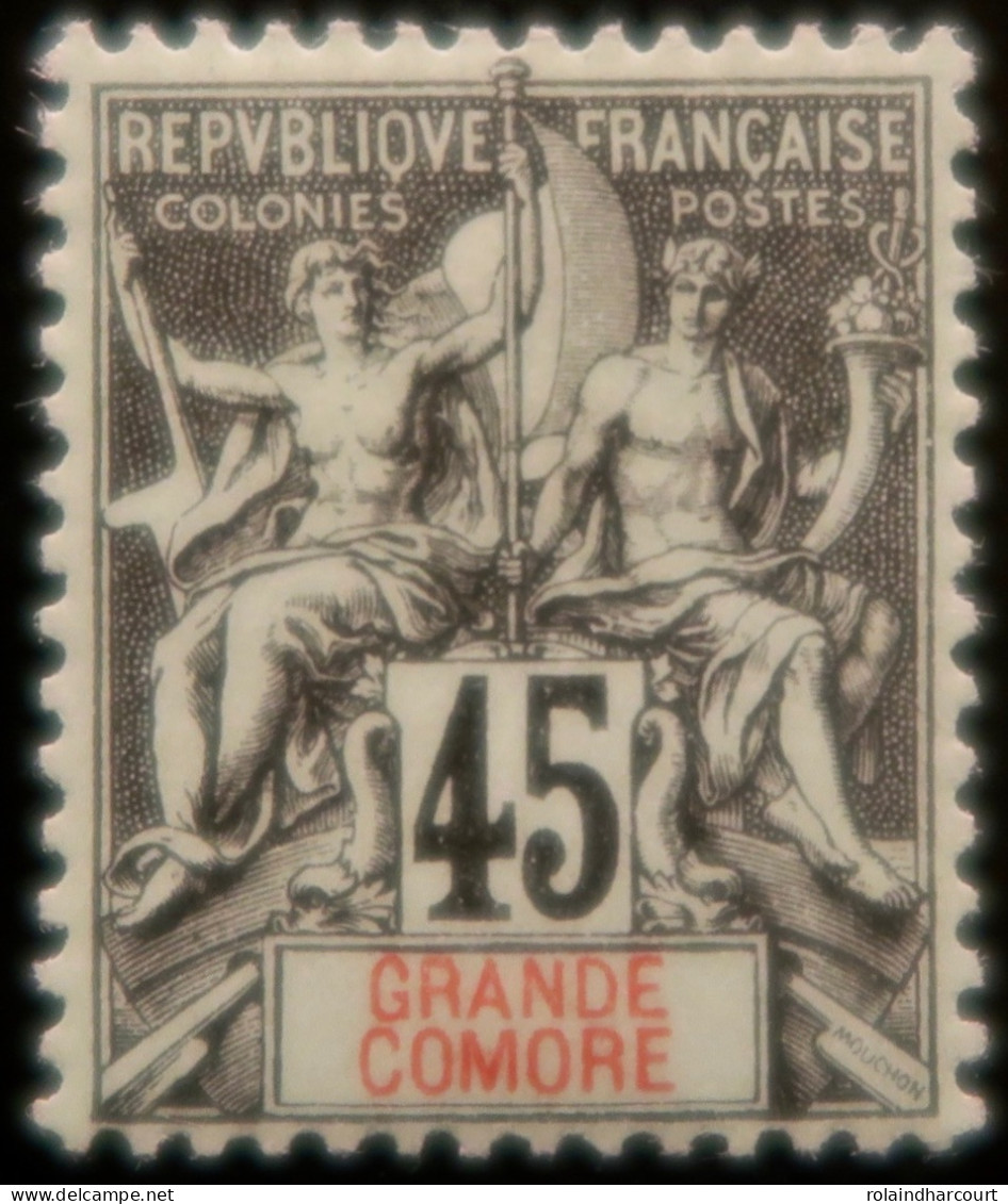 LP3972/75 - 1900/1907 - COLONIES FRANÇAISES - GRANDE COMORE - N°18 NEUF* LUXE - T. BON CENTRAGE - Cote (2024) : 120,00 € - Ongebruikt