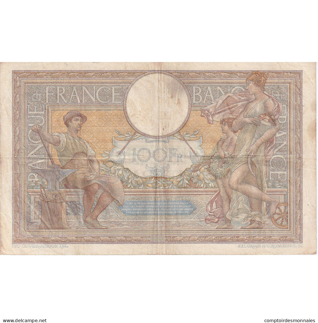 France, 100 Francs, Luc Olivier Merson, 1939, 1939-03-30, TB+, Fayette:25.44 - 100 F 1908-1939 ''Luc Olivier Merson''