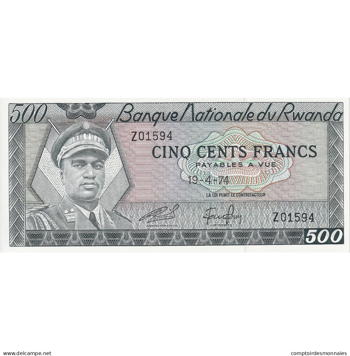 Rwanda, 500 Francs, 1974, 1974-04-19, KM:11a, NEUF - Rwanda