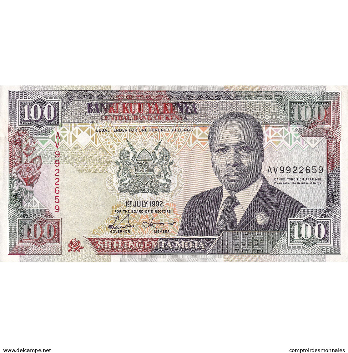 Kenya, 100 Shillings, 1992, 1992-07-01, KM:27e, NEUF - Kenia