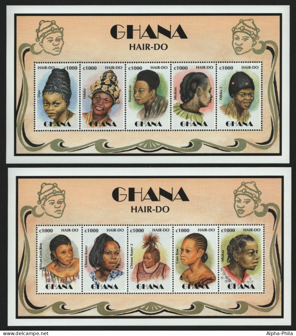 Ghana 1997 - Mi-Nr. 2457-2466 ** - MNH - Traditionelle Frisuren - Ghana (1957-...)