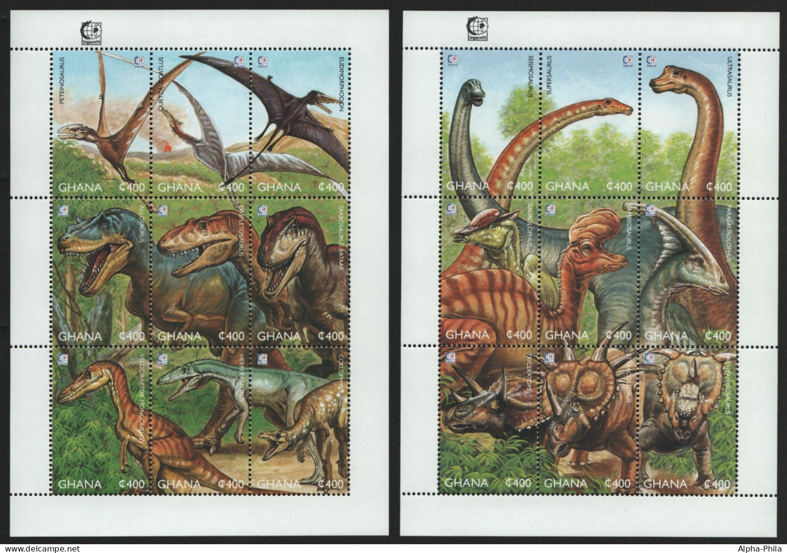 Ghana 1995 - Mi-Nr. 2238-2255 ** - MNH - Prähistorische Tiere - Ghana (1957-...)