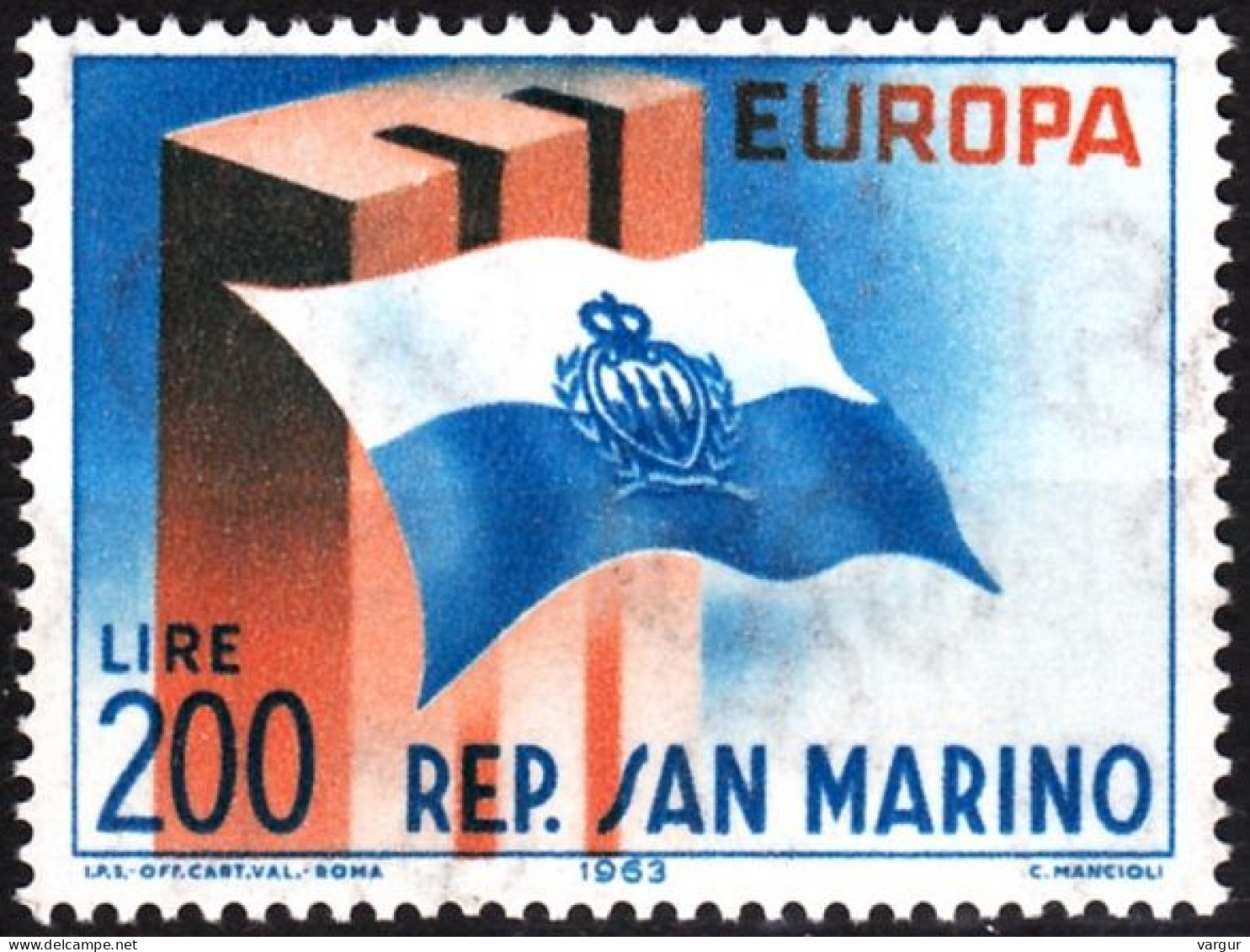 SAN MARINO 1963 EUROPA. Single, MNH - 1963