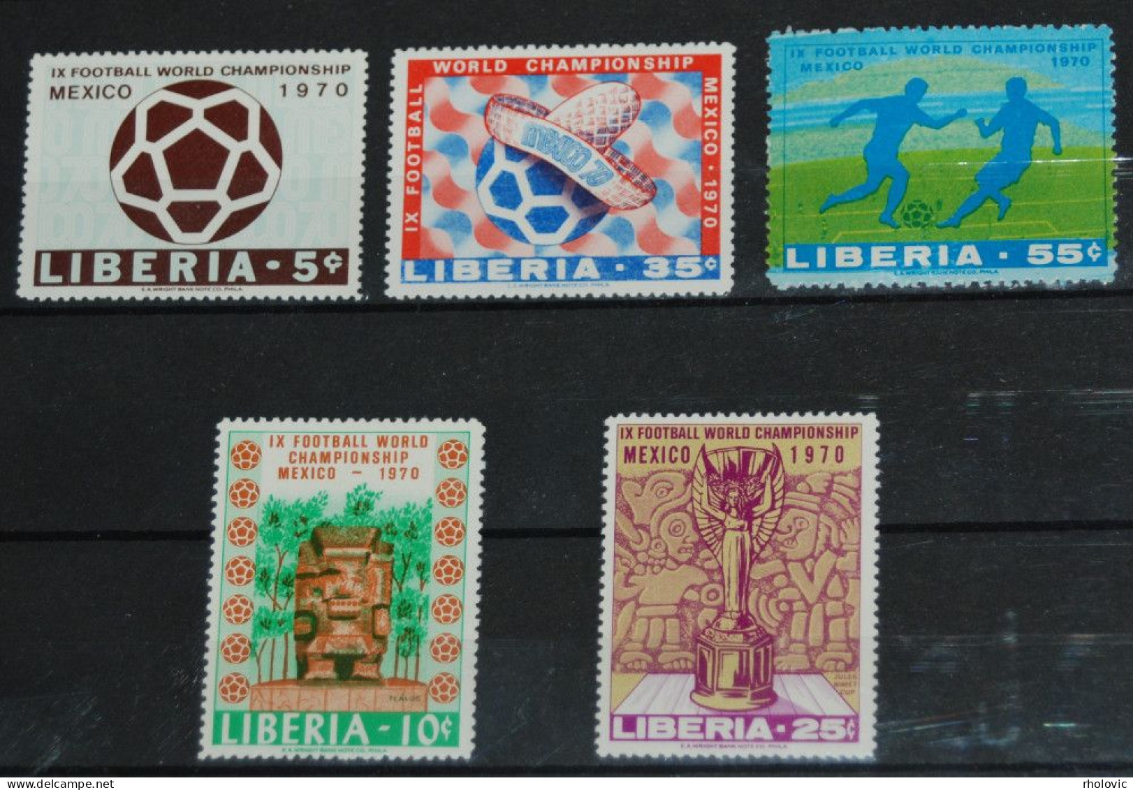 LIBERIA 1970, Football, World Cup - Mexico, Sports, Mi #739-42, MNH** - 1970 – Mexique