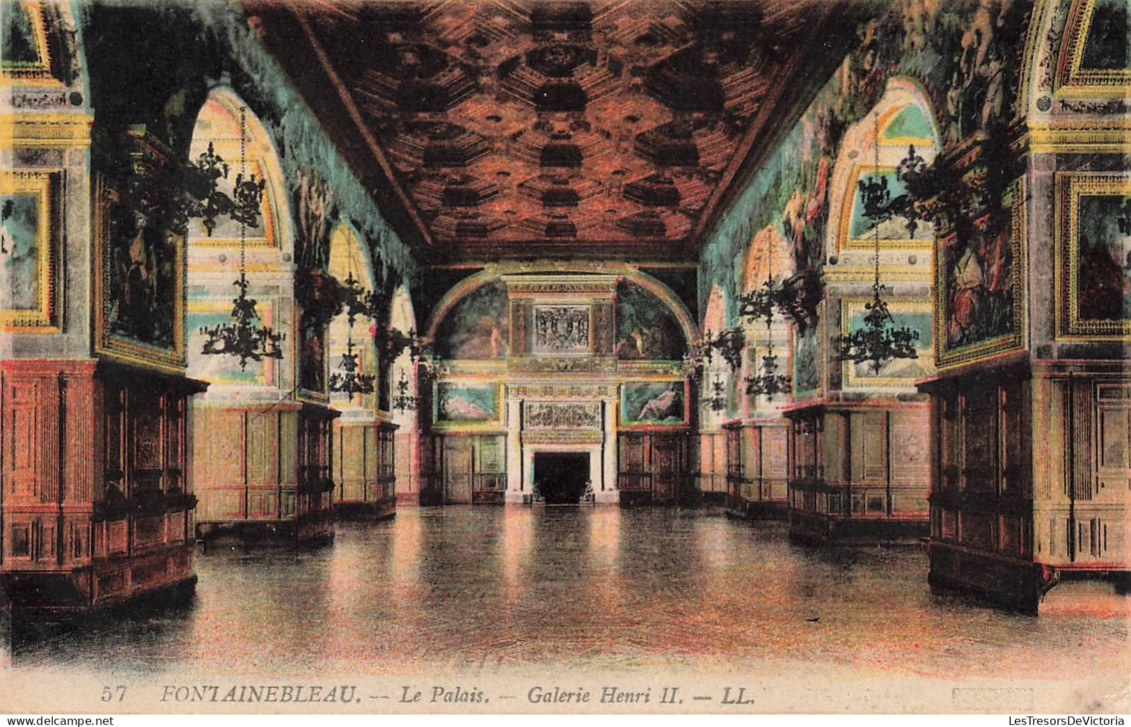 FRANCE - Fontainebleau - Le Palais - Galerie Henri II - LL - Colorisé - Carte Postale Ancienne - Pierrefonds