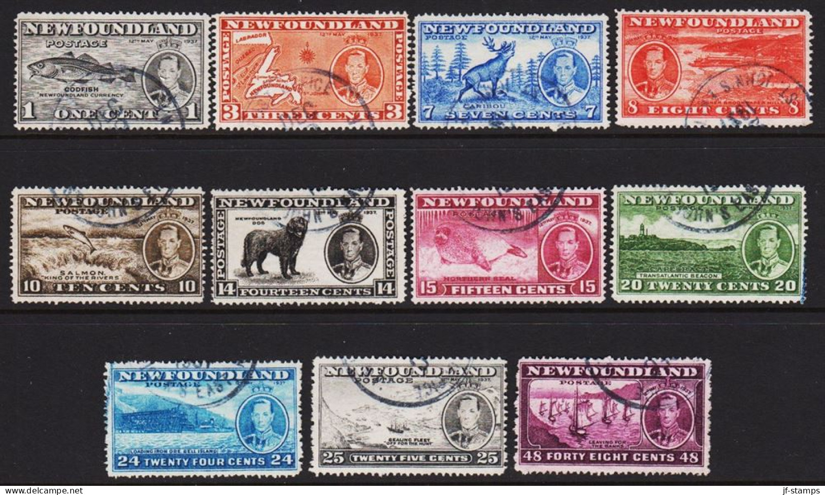 1937. NEWFOUNDLAND Coronation Country Motives Complete Set With 11 Stamps.  - JF537511 - 1908-1947