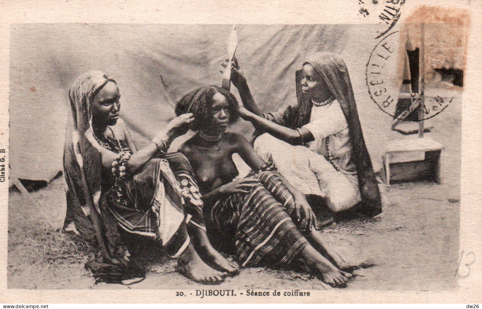 Ethnologie Afrique (Djibouti) Femmes, Séance De Coiffure - Cliché G.B. Carte N° 20 - África