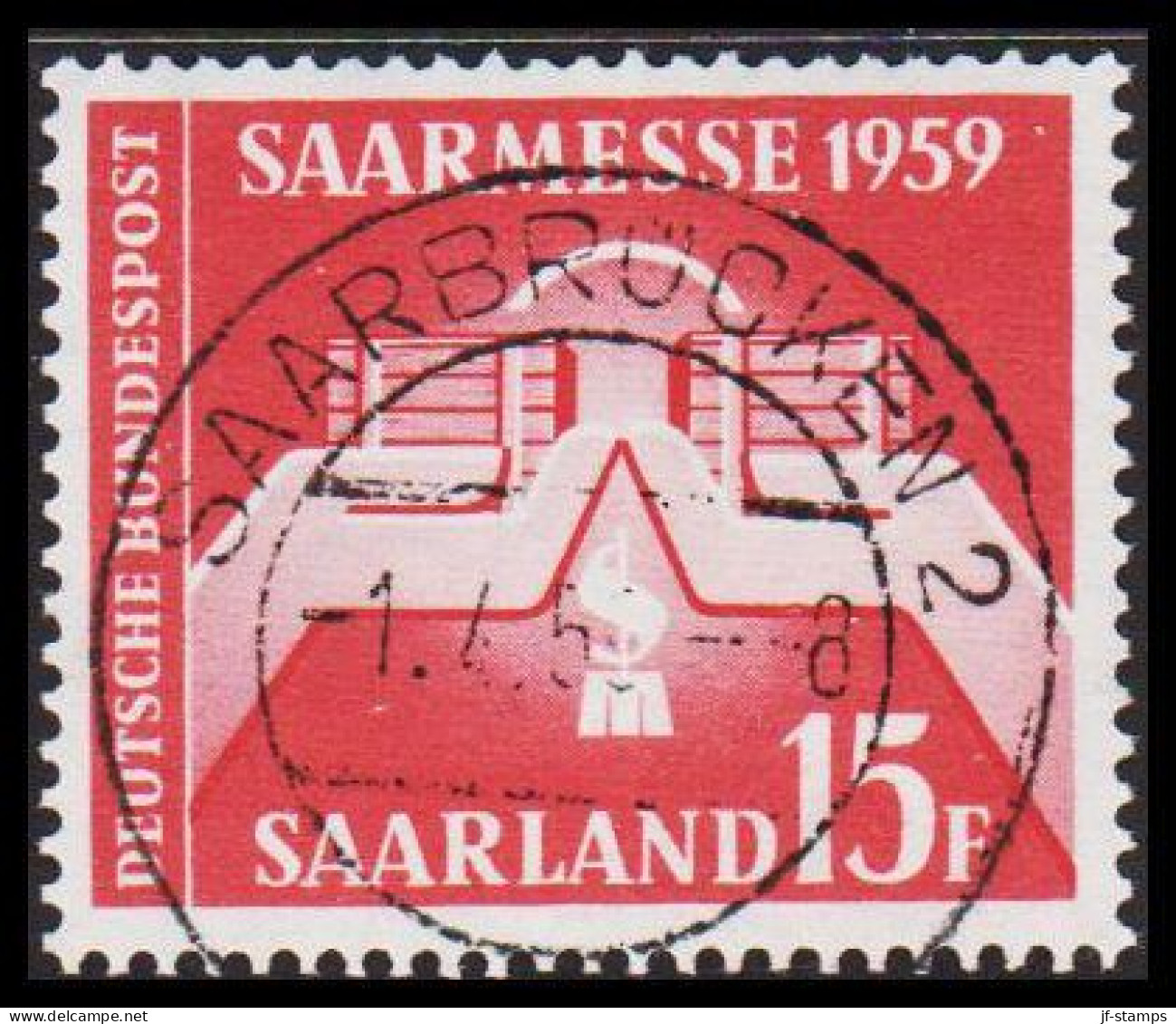 1959. Saar. SAARMESSE 15 F. LUXUS Cancel. (MICHEL 447) - JF537675 - Oblitérés