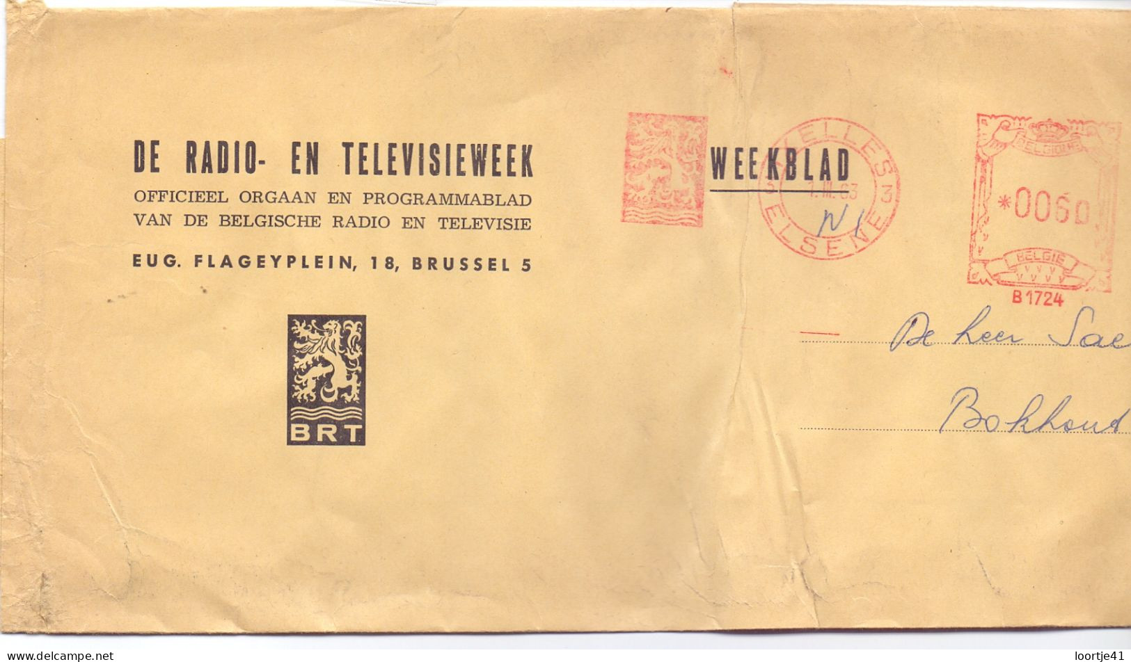 Omslag Enveloppe - Magazine Weekblad Radio & Televisie - Brussel 1963 - Wikkels Voor Dagbladen