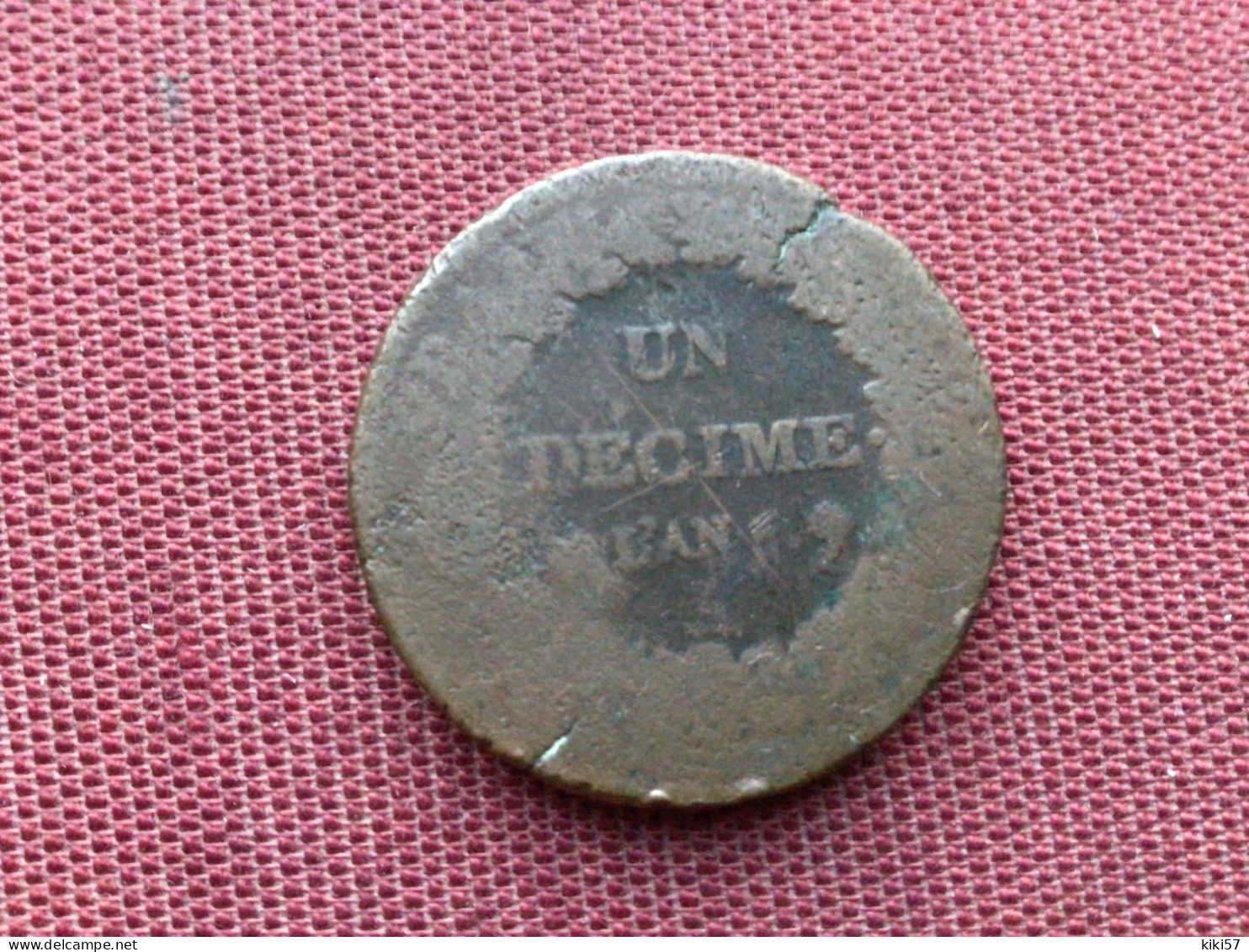 FRANCE Monnaie De Un Décime Refrappe - 1791-1792 Constitución 