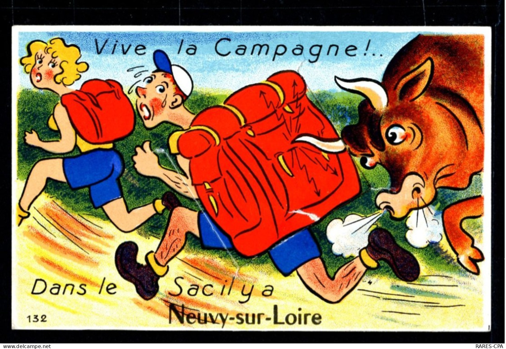 58 NEUVY SUR LOIRE - Vive La Campagne  - Dans Le Sac Il Y A Neuvy Sur Loire  - CPA  à Système - Autres & Non Classés