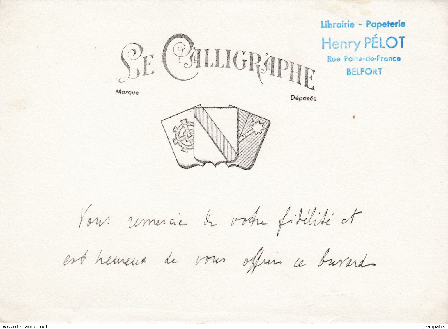 BUVARD & BLOTTER - Cahier Le Calligraphe - Tampon - Henri Pélot - BELFORT - Kakao & Schokolade