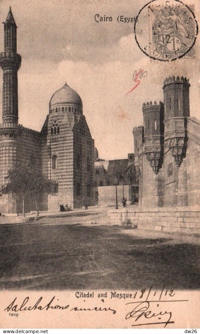 Egypte, Le Caire (Cairo) Citadel And Mosque (la Citadelle Et La Mosquée) Carte N° 7612 De 1912 - Autres & Non Classés