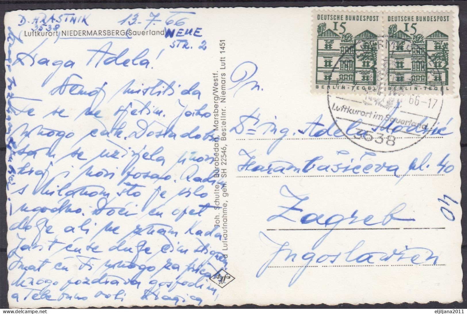 Germany 1966 ⁕ Luftkurort NIEDERMARSBERG - Sauerland ⁕ Postcard - Scan - Marsberg