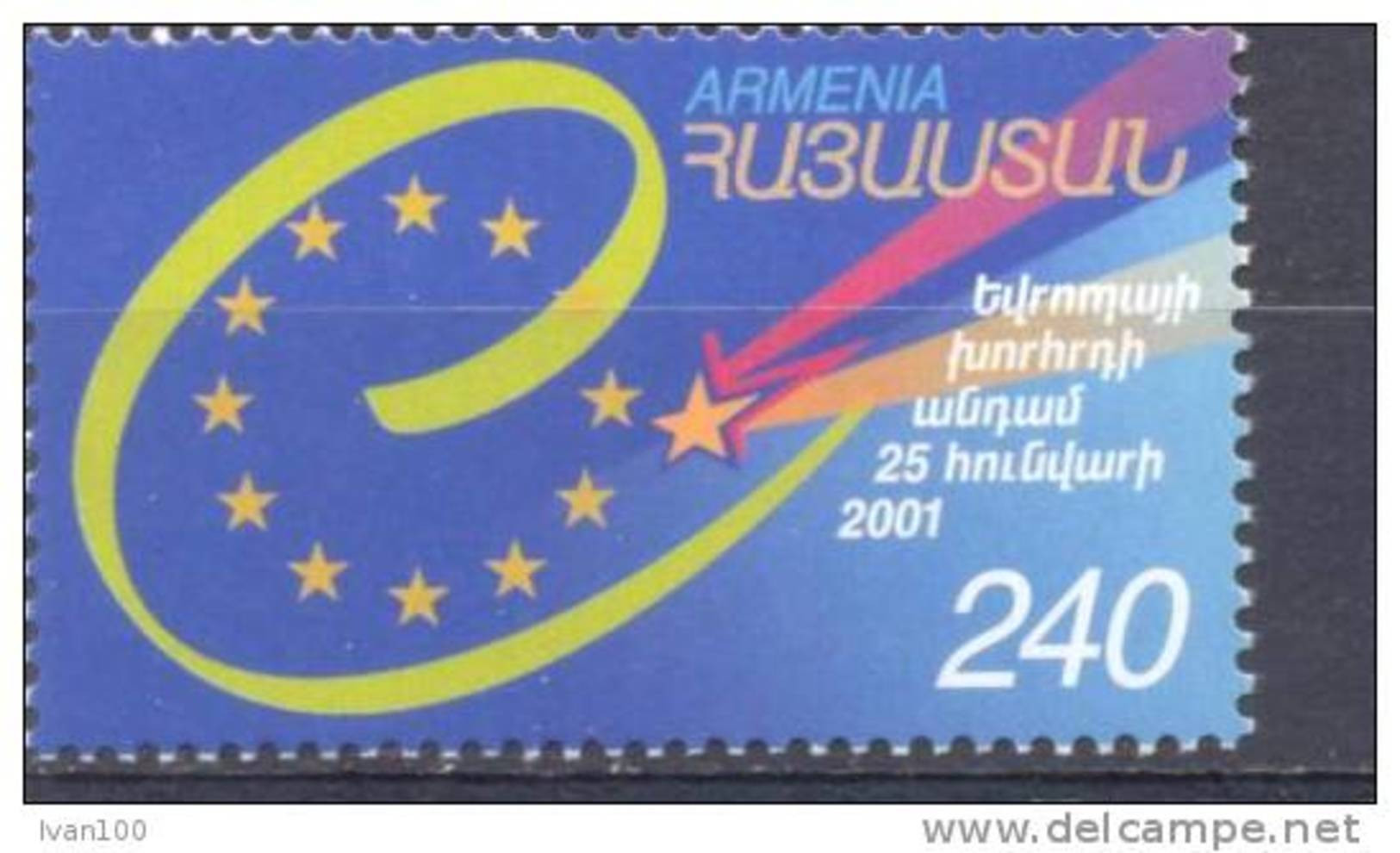 2001. Armenia, Council Of Europe, 1v, Mint/** - Armenia