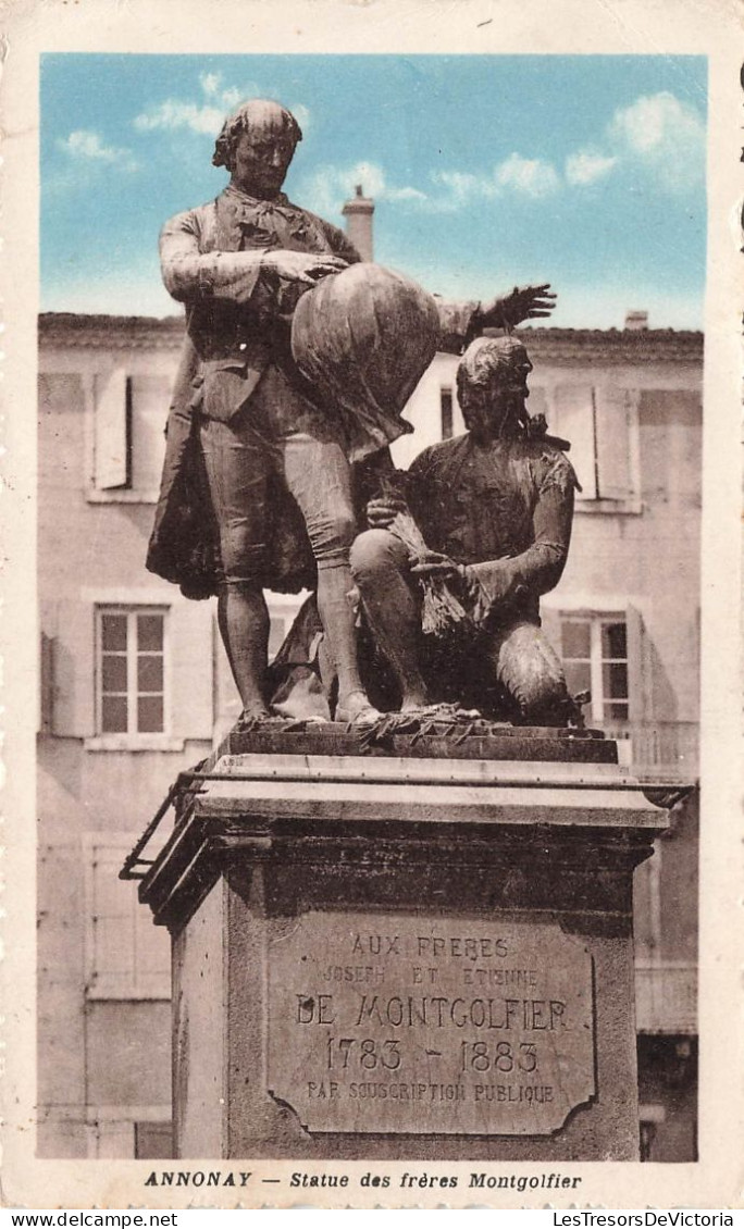 FRANCE - Annonay - Statue Des Frères Montgolfier - Colorisé - Carte Postale Ancienne - Annonay