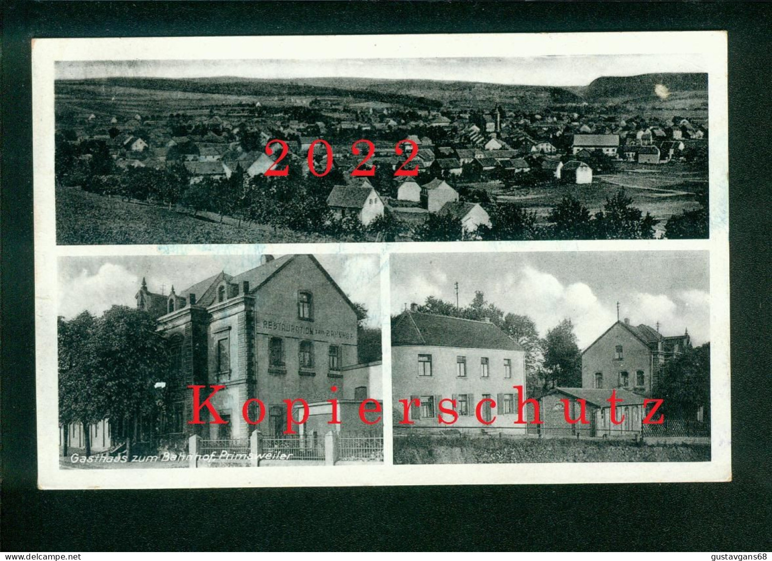 AK Primsweiler, Gasthaus Zum Bahnhof, Schmelz Saar, 1940 Nach Wintrich Mosel - Kreis Saarlouis