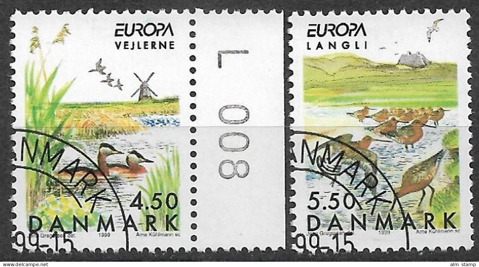1999 Dänemark   Mi.1211-2 Used   Europa: Natur- Und Nationalparks - 1999