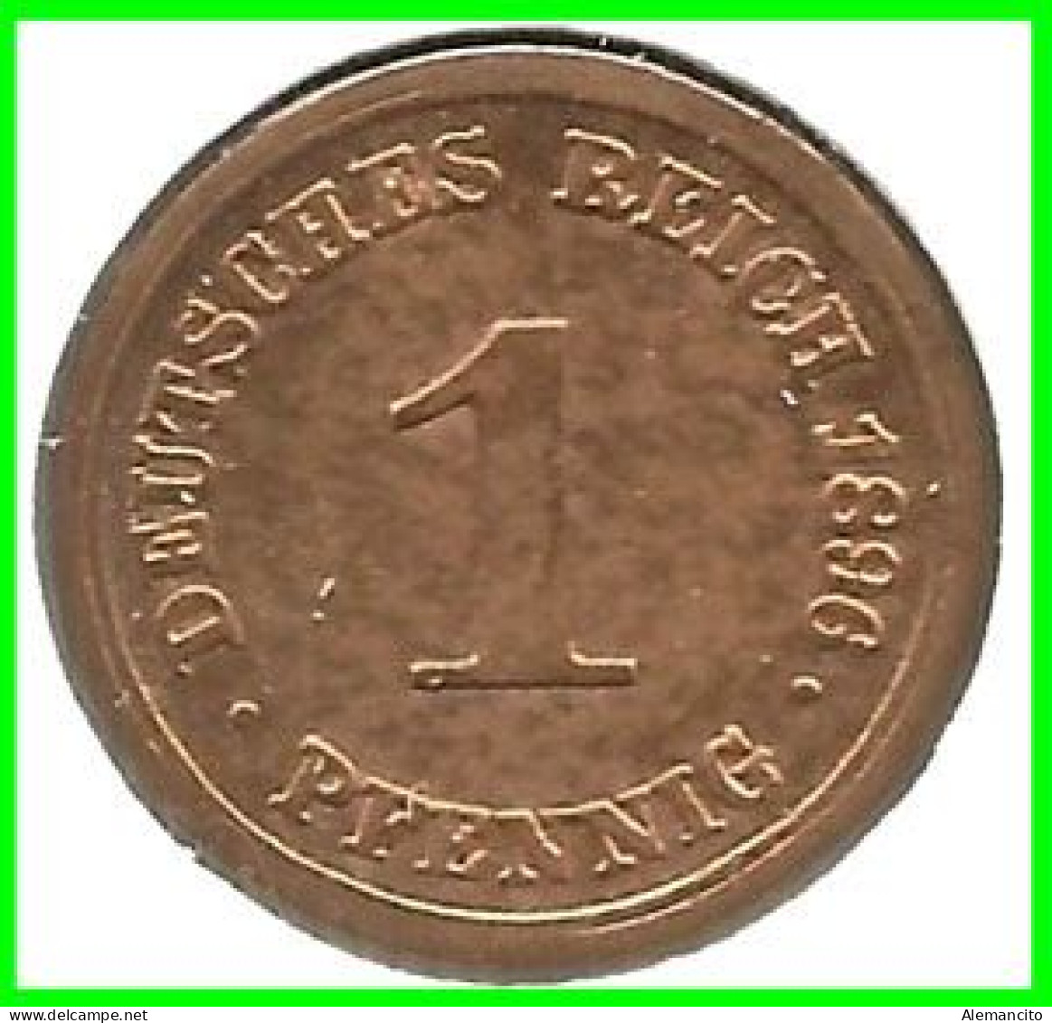 ALEMANIA – GERMANY - IMPERIO MONEDA DE COBRE DIAMETRO 17.5 Mm. DEL AÑO 1896 – CECA-E- KM-1  GOBERNANTE: GUILLERMO I - 1 Pfennig