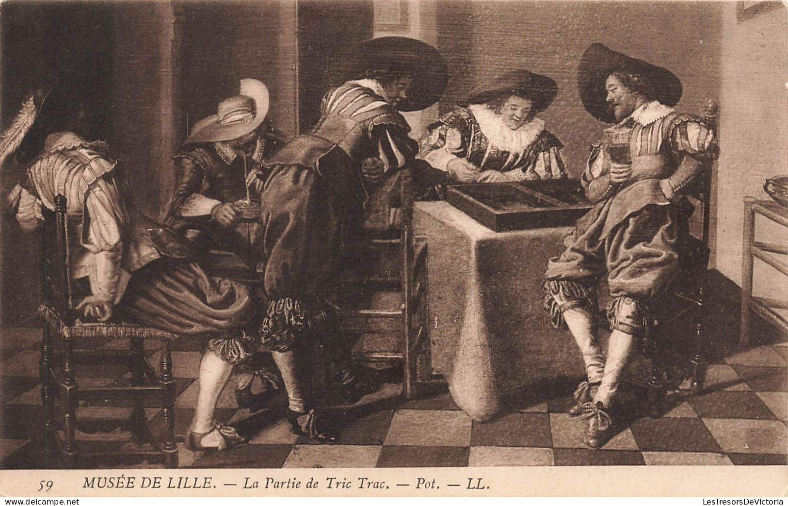 MUSÉES - Musée De Lille - La Partie De Tric Trac - Peinture - Carte Postale Ancienne - Museum